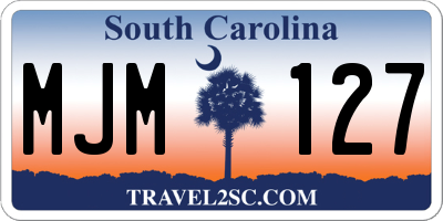 SC license plate MJM127