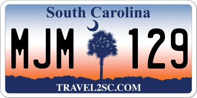SC license plate MJM129
