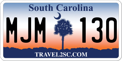 SC license plate MJM130