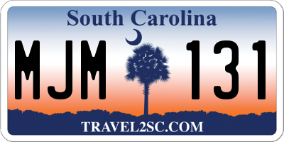SC license plate MJM131