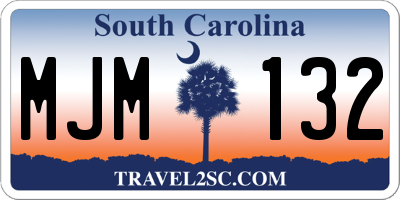 SC license plate MJM132