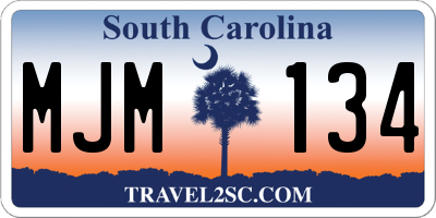 SC license plate MJM134