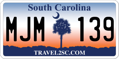 SC license plate MJM139