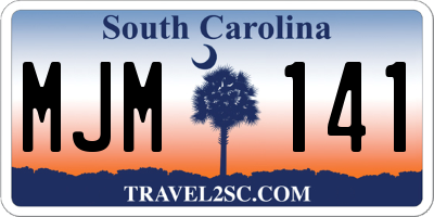 SC license plate MJM141