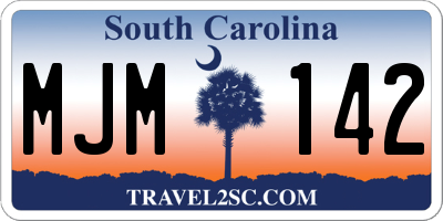 SC license plate MJM142