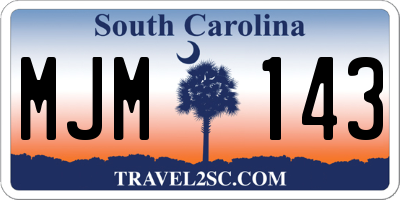 SC license plate MJM143