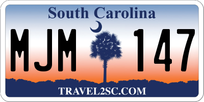 SC license plate MJM147