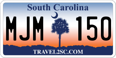 SC license plate MJM150