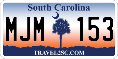 SC license plate MJM153