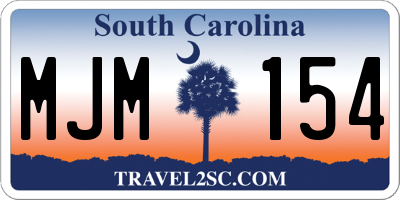SC license plate MJM154