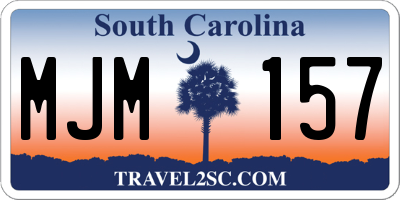 SC license plate MJM157