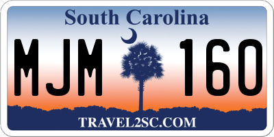 SC license plate MJM160