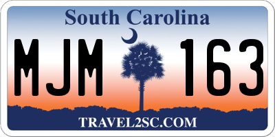 SC license plate MJM163