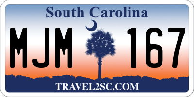 SC license plate MJM167
