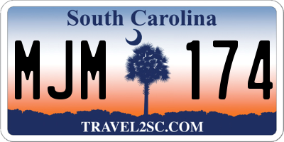 SC license plate MJM174