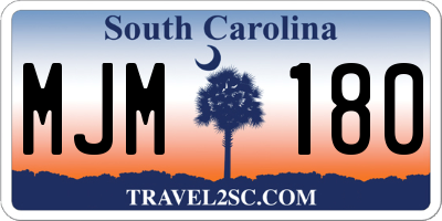 SC license plate MJM180