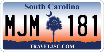 SC license plate MJM181