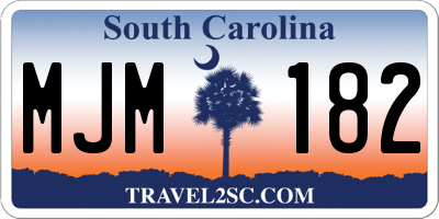 SC license plate MJM182