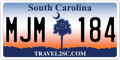SC license plate MJM184