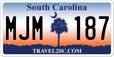 SC license plate MJM187