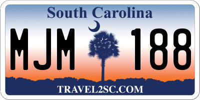 SC license plate MJM188