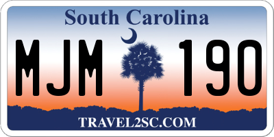 SC license plate MJM190