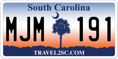 SC license plate MJM191