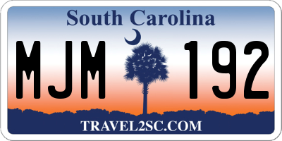 SC license plate MJM192