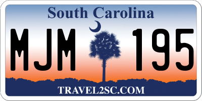 SC license plate MJM195