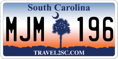 SC license plate MJM196