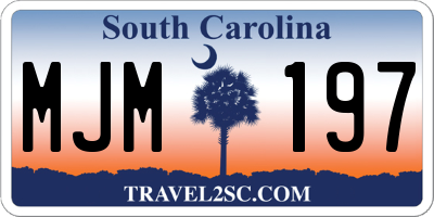 SC license plate MJM197