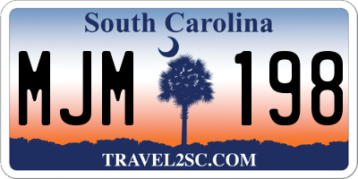 SC license plate MJM198