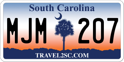 SC license plate MJM207