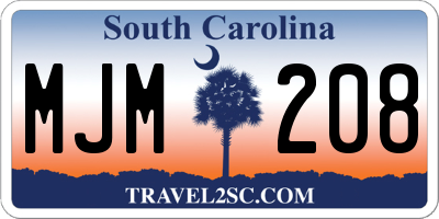 SC license plate MJM208