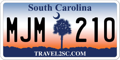 SC license plate MJM210