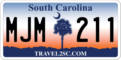 SC license plate MJM211