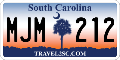SC license plate MJM212
