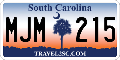 SC license plate MJM215