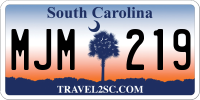 SC license plate MJM219