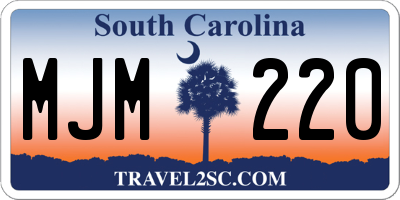SC license plate MJM220