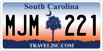 SC license plate MJM221