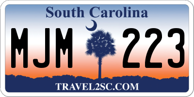 SC license plate MJM223