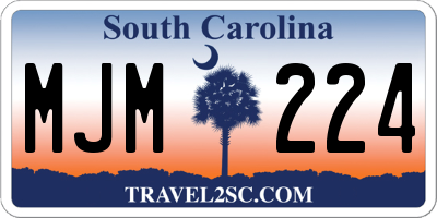 SC license plate MJM224