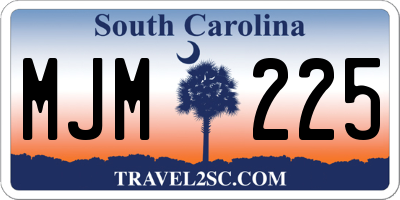 SC license plate MJM225