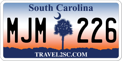 SC license plate MJM226
