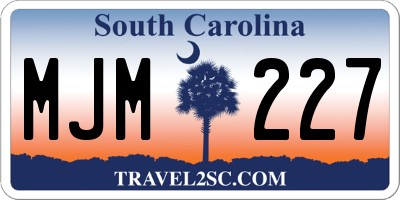 SC license plate MJM227