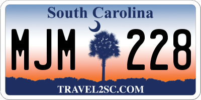 SC license plate MJM228