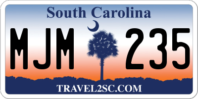 SC license plate MJM235