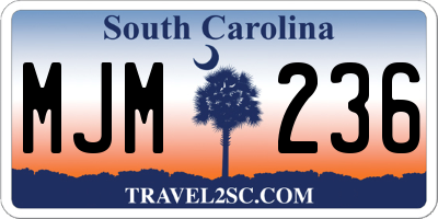 SC license plate MJM236