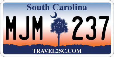 SC license plate MJM237
